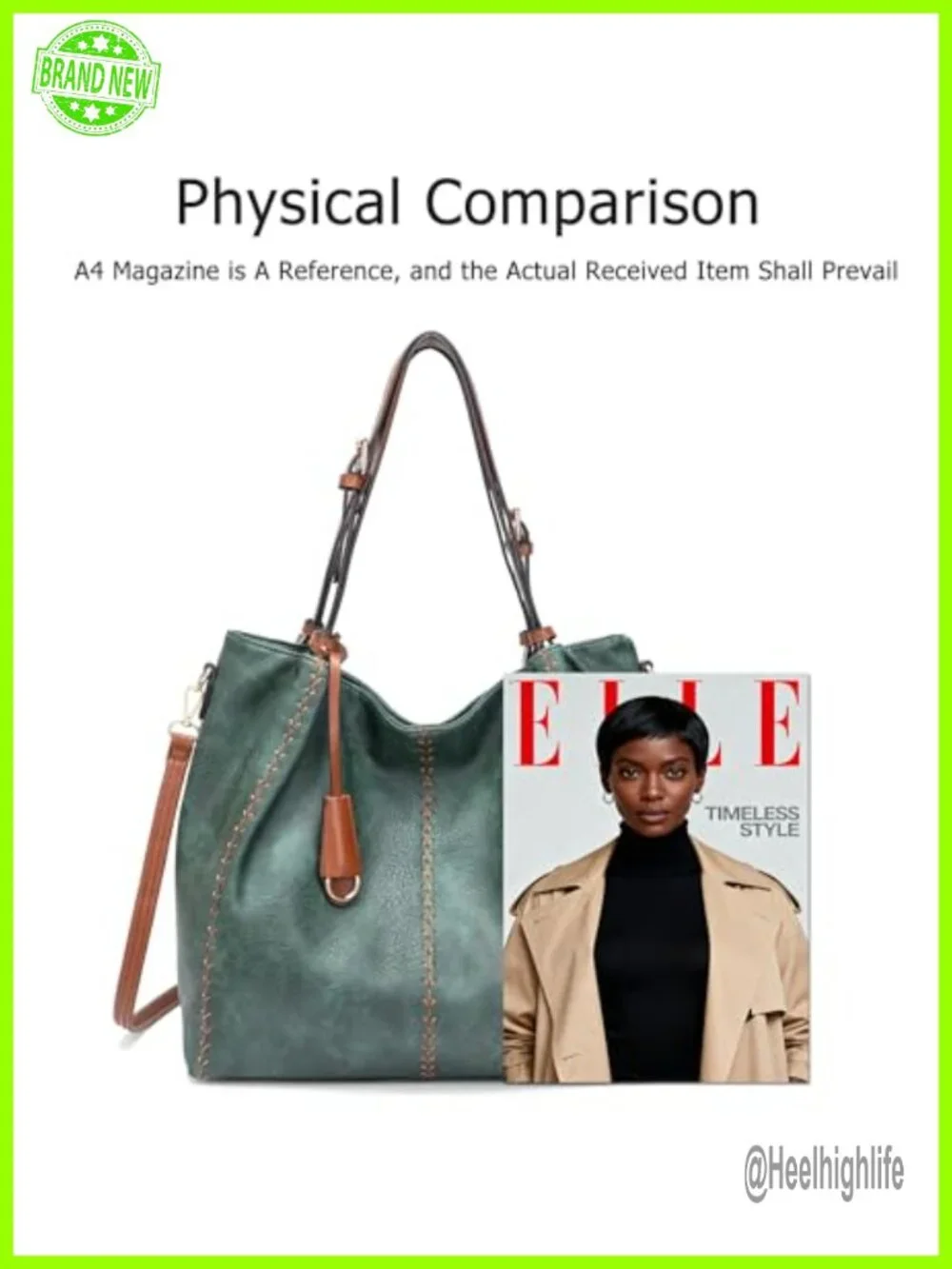 Vintage PU Leather Hobo Shoulder Bag, Bucket Tote with Rivet Detail